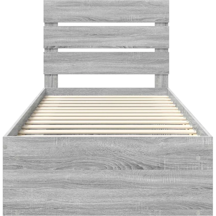 vidaXL Bettrahmen Graues Sonoma 100 x 200 cm Massives Kiefernholz 3411781 – Bild 6