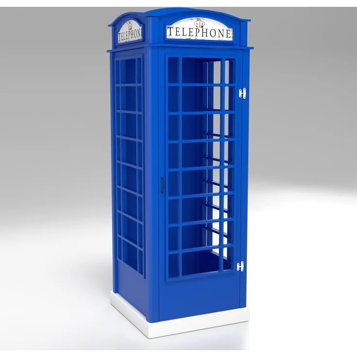 Telefonzelle Schrank – Telefonbox 1-türig in Blau