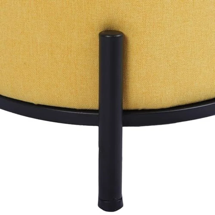 DRW Sitzsack aus Holz und Metall, gepolstert in Gelb und Schwarz, 38 x 38 x 41 cm – Bild 4