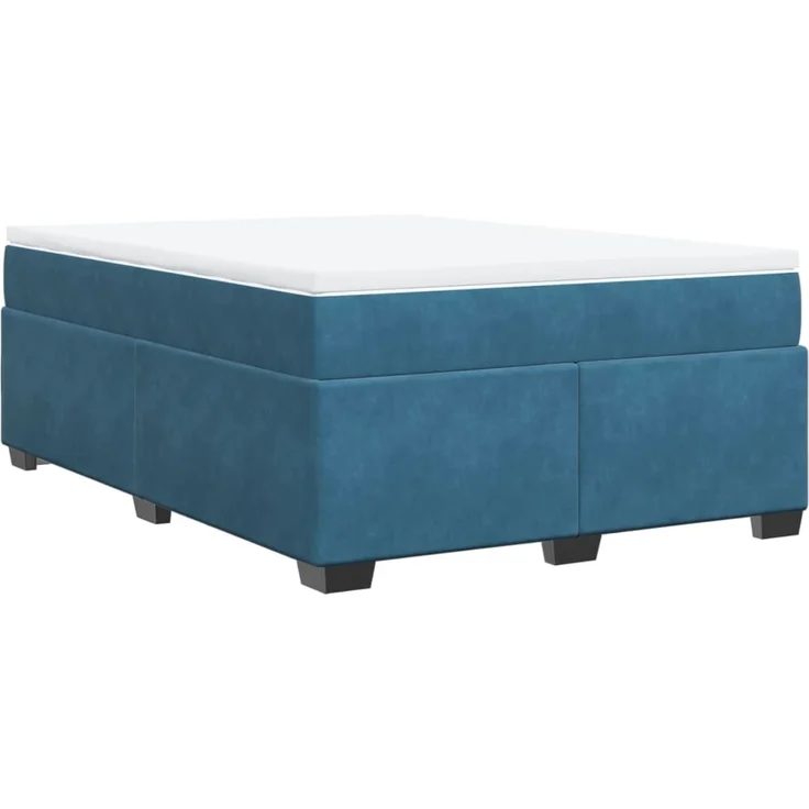 vidaXL Boxspringbett mit Matratze Dunkelblau 160x200 cm Samt 3285297 – Bild 2
