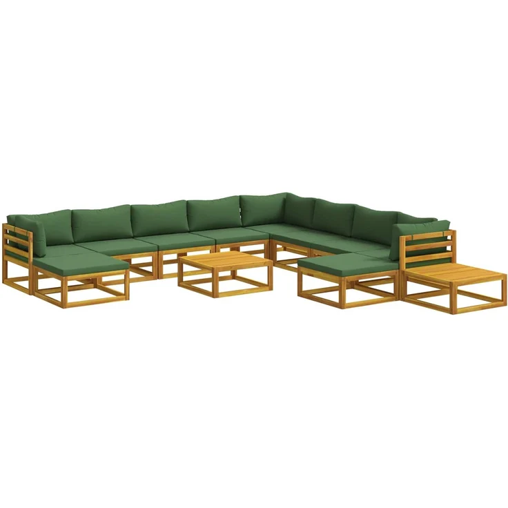 vidaXL Sofa-Set 12 stk. Natur Massivholz Akazie 3417264 – Bild 2