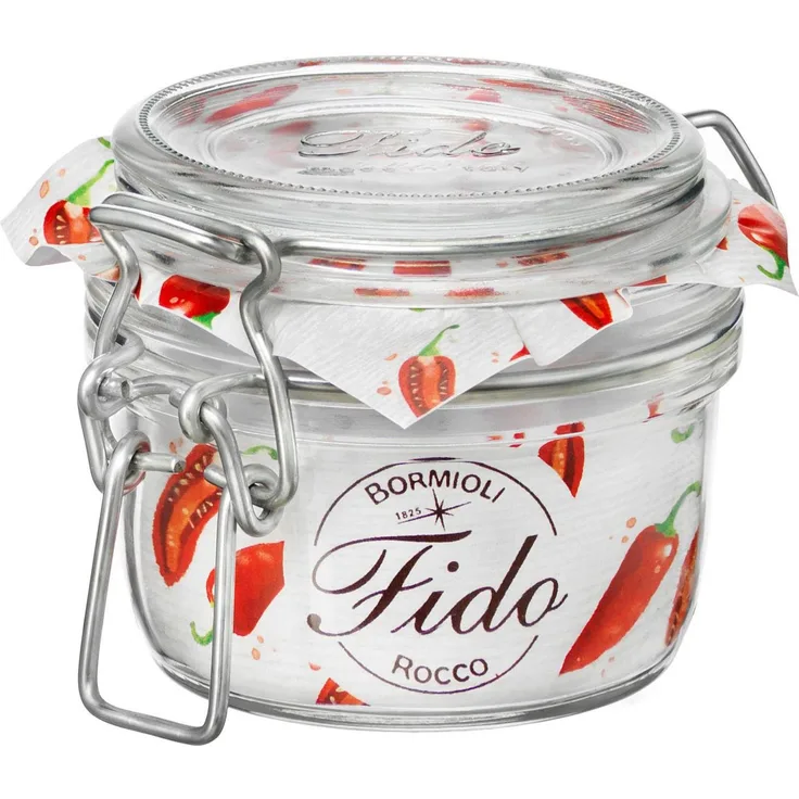 Bormioli Rocco Vorratsglas Fido, Glas, (Set, 6-tlg, 6 Stück, 0,125l Fassungsvermögen), gefriergeeignet, luftdicht verschließbar