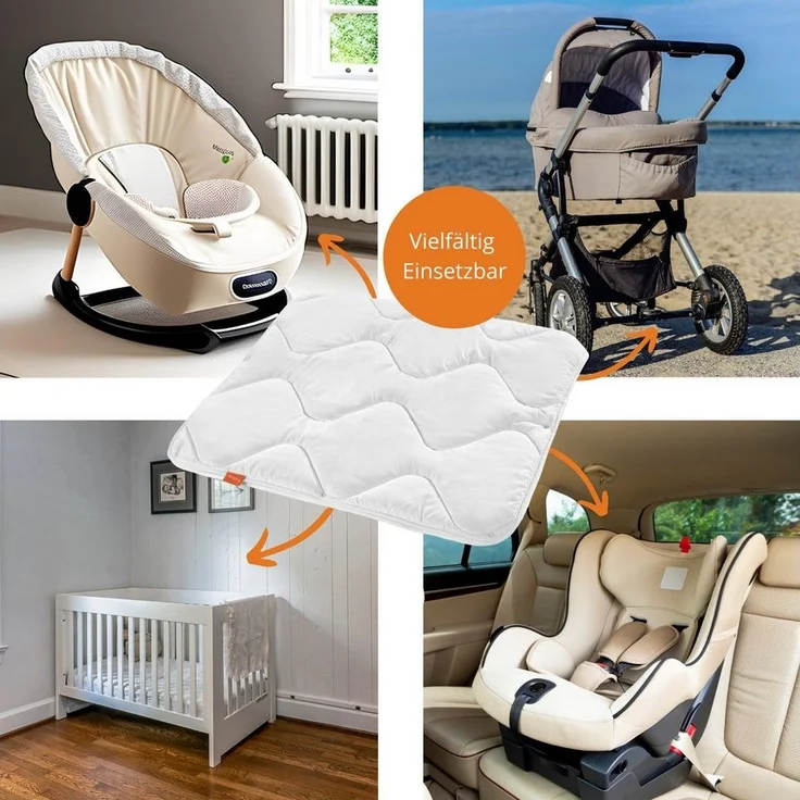 sleepling Babybettdecke und Kinderbettdecke, Füllung: Polyester, Bezug: Polyester, aus ultrasoftem und allergikerfreundlichem Material, für guten Schlaf – Bild 2