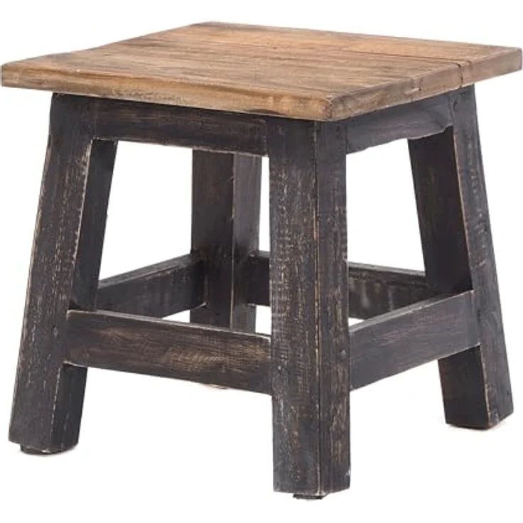 DESIGN DELIGHTS Hocker Fusshocker PALO, 27x26cm (HxB), rustikaler Holzhocker Massivhocker – Bild 2