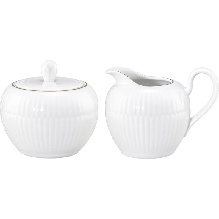Seltmann Weiden Amina Milch- & Zucker-Set 2-teilig (groß) Weiß mit Goldrand