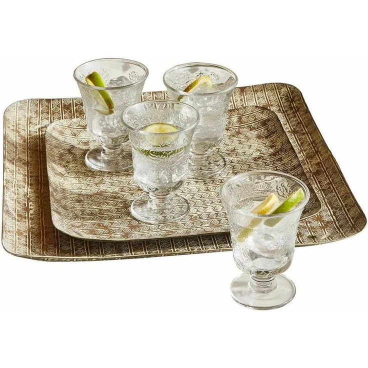Mirabeau Tablett Tablett 2er Set Farouq antikschwarz, Aluminium – Bild 5