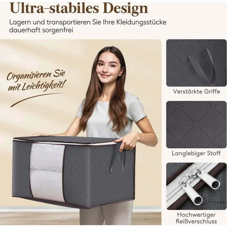 Lifewit Aufbewahrungsdose Aufbewahrungsbox mit Deckel, Kleiderschrank Organizer (6 St) – Bild 3