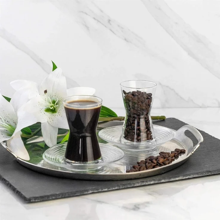 LAV Derin 6 tlg. Unterteller aus Glas mit elegantem Rillendesign, Ø 13 cm – Bild 3