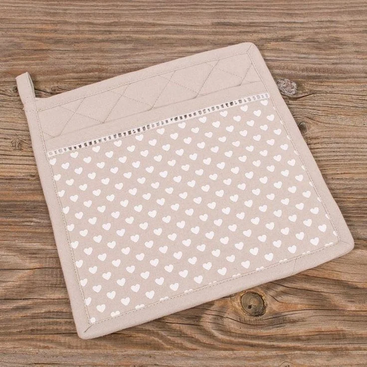 matches21 HOME & HOBBY Topflappen Topflappen Landhaus Premium Herz Borte 20x20 cm, (1-tlg) – Bild 4
