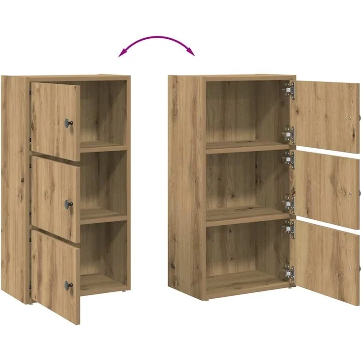 vidaXL Bücherregal Artisan-Eiche 40x24x77 cm Holzwerkstoff 860372 – Bild 12