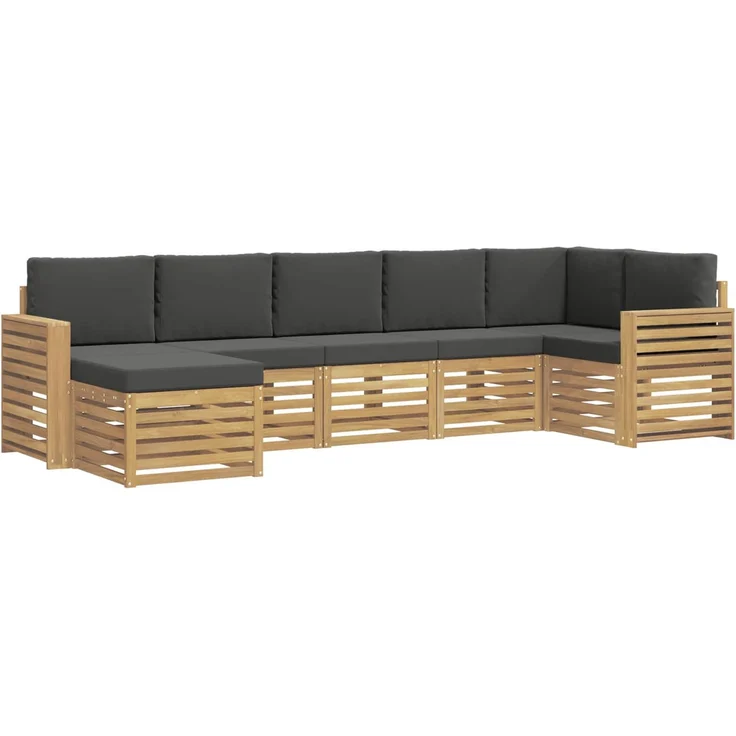vidaXL Outdoor-Sofagarnitur 7 stk. 6-Sitzer Weiß und Anthrazit 3392202 – Bild 2