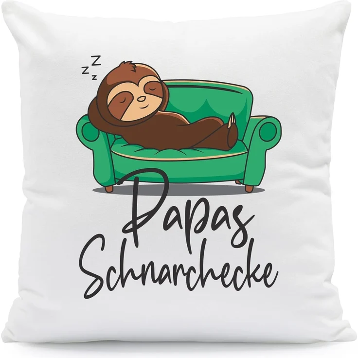 GRAVURZEILE Zierkissen mit Motiv - Schnarchecke - Lustiges Geschenk -, starke Farben ohne verblassen, Maschinenwäsche - Papa - mit Füllung – Bild 1