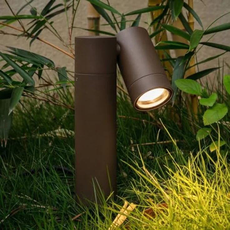 PRIOS Außenleuchte Tulimar, 1-flammige Erdspießleuchte in Braun, Aluminium, IP65, moderne Wegeleuchte für Terrasse, Garten, Balkon – Bild 2