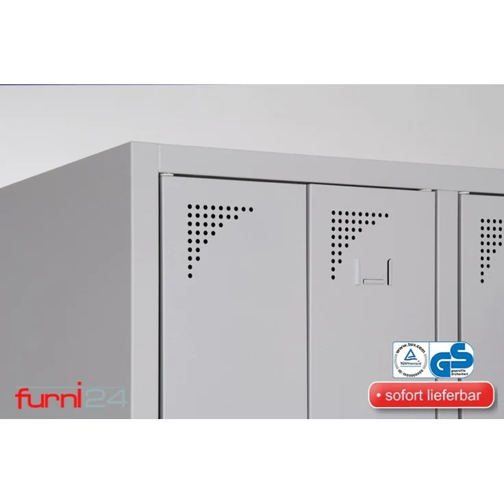 Z Garderobenschrank 6 Abteile grau – Bild 3