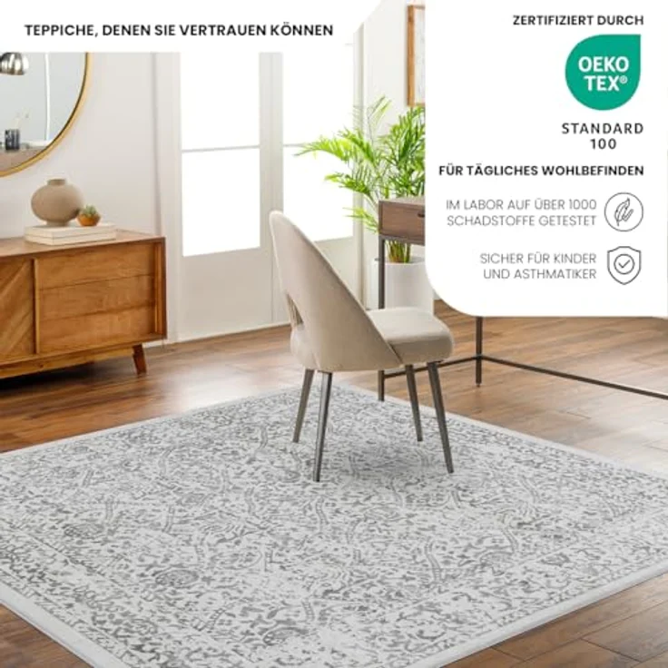Livabliss Teppich EJURA, rechteckig, Höhe: 8 mm, Vintage Orientteppich, Kurzflor Boho Wohnzimmerteppich, Läufer – Bild 4