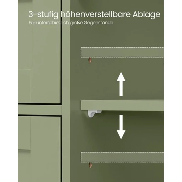 Vasagle Badezimmerschrank mit 4 Schubladen und verstellbarer Ablage, MDF, waldgrün, 82 x 30 x 55 cm – Bild 3