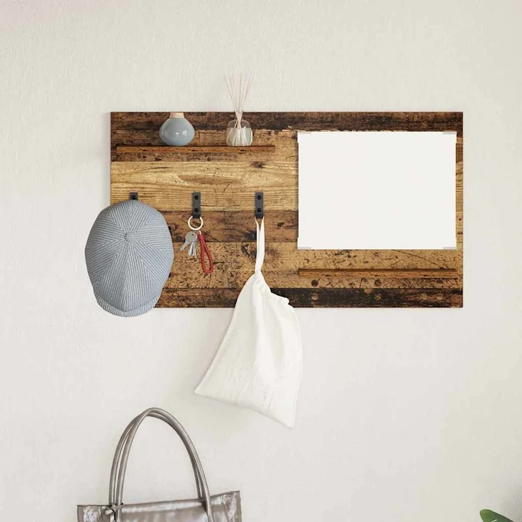 vidaXL Wandmontierter nachttisch Altholz 90 x 10 x 50 cm Holzwerkstoff 874521 – Bild 4
