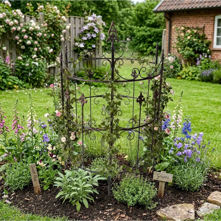 Rankgitter HUGO 2er Set - 73 x 33 x 123 cm, Metall, Bronze | Rankhilfe Kletterpflanzen Gartendekoration – Bild 3