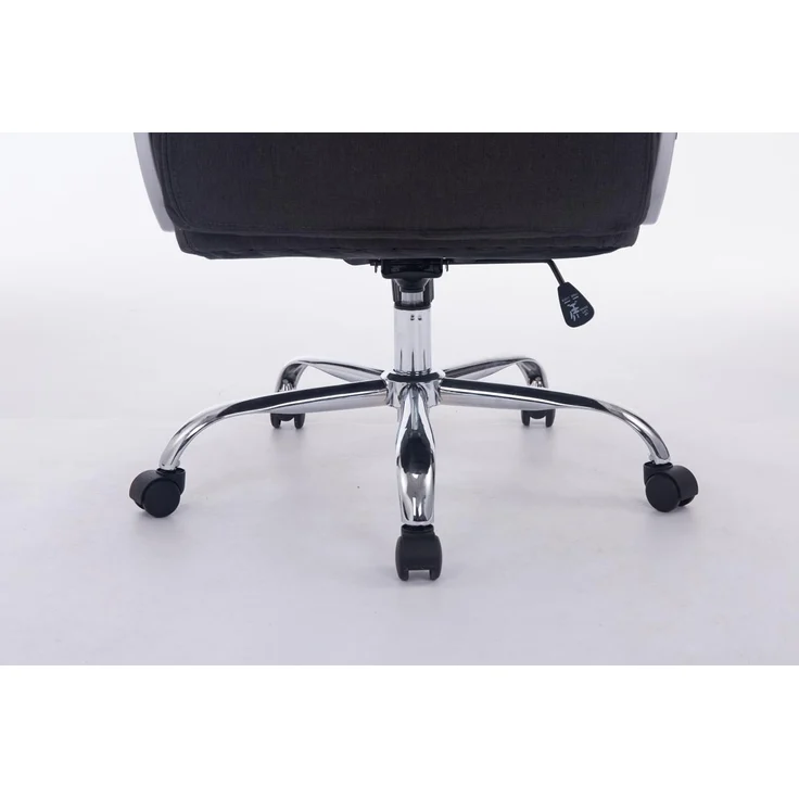 DELUKE® Bürostuhl SOUK Stoff - 116x68x77, Dunkelgrau Stoff Metall in Chromoptik Gestell ergonomische Bürostühle Homeoffice Stuhl mit Rollen – Bild 8
