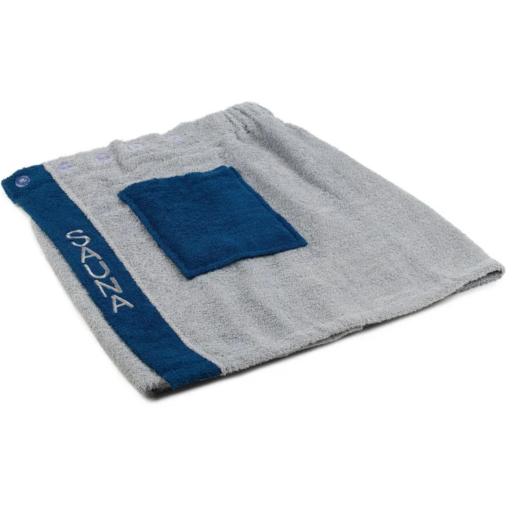 Gözze Kilt Sauna Kilt, ideal für Sauna & Spa, Kurzform, Walkfrottee, Knöpfe, Saunakilt für Herren, 100% Baumwolle, verstellbare Knöpfe, Bestickung – Bild 3