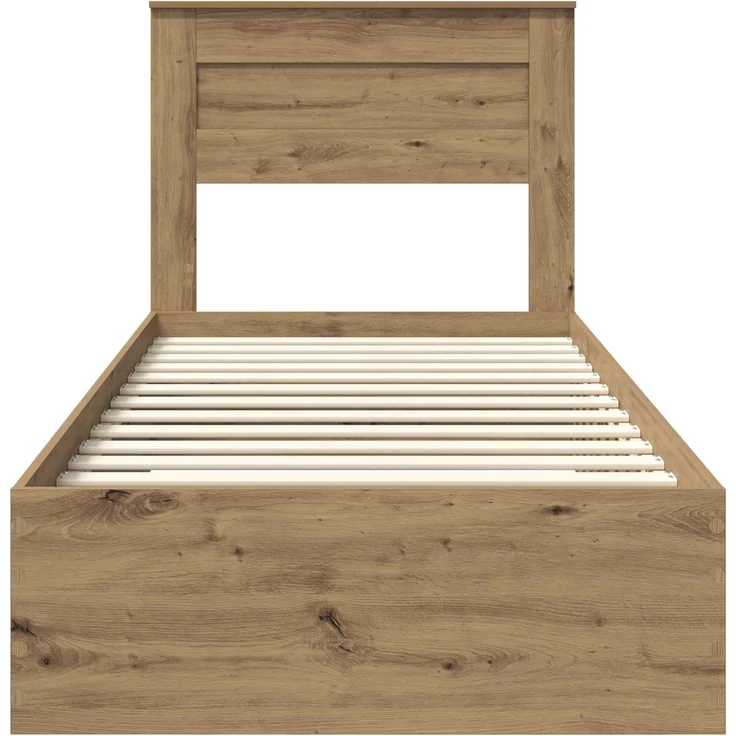 vidaXL Bettrahmen mit Kopfteil Artisan-Eiche 90 x 190 cm Holzwerkstoff 3410034 – Bild 6