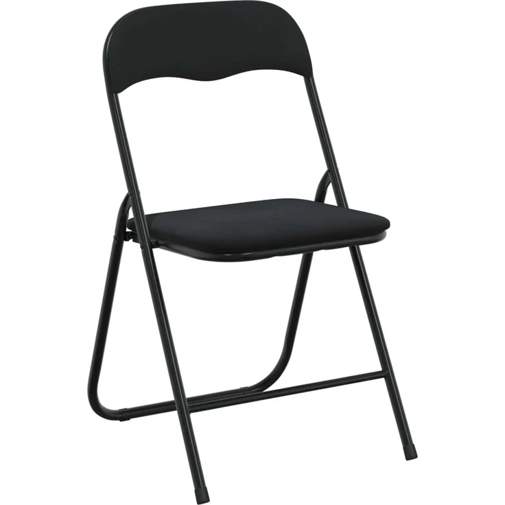 vidaXL Klappstuhl 2 pcs Schwarz 48 x 44 x 78 cm Samt 42029068 – Bild 4