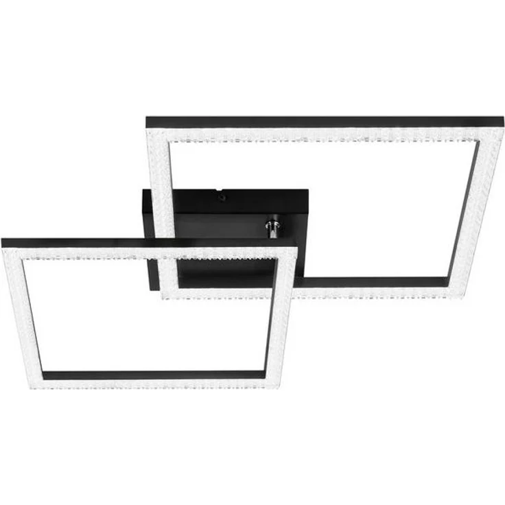 Nettlife LED Deckenleuchte Wohnzimmer Kristall Schwarz 3000K Modern Eckig Metall Deckenlampe, LED fest integriert, Warmweiß, Schlafzimmer Flur Küche – Bild 4