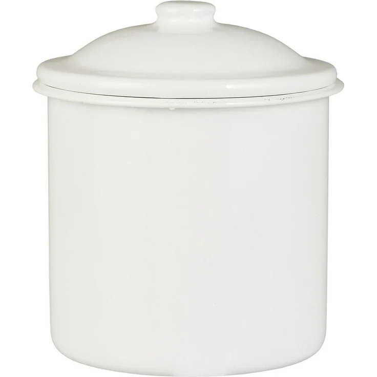 Ib Laursen - Dose Krug mit Deckel Vorratsdose H 13cm D 11cm Emaille Weiß 0470-11 – Bild 5