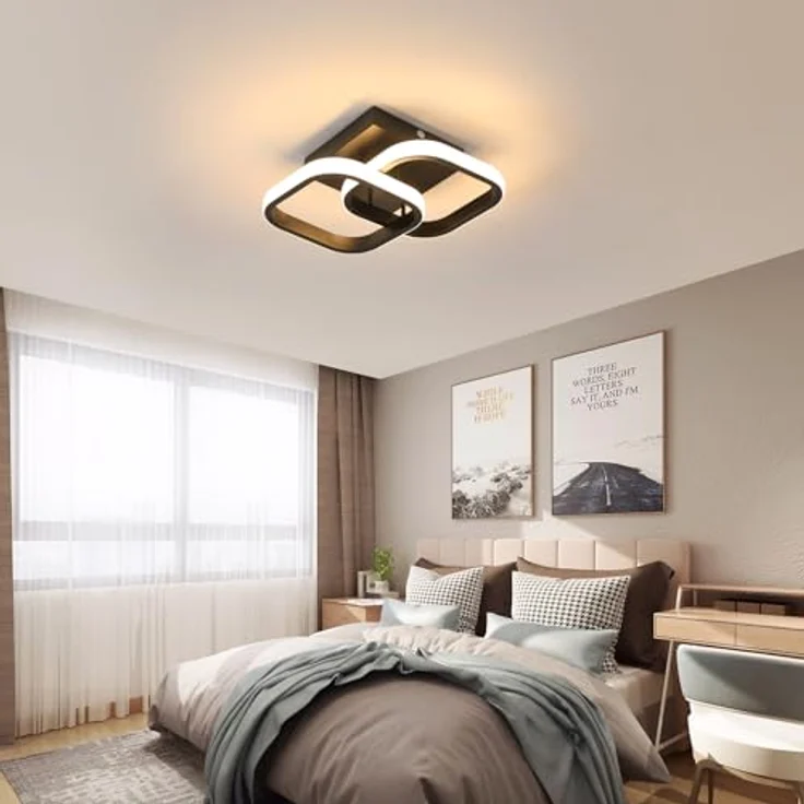 Goeco LED Deckenleuchte Innen 22W 3000K/4500K/6500K, Schwarz – Bild 6