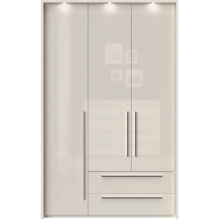 Places of Style Kleiderschrank Piano beige, UV lackiert, hochglänzend, in vielen Breiten mit 2 Schubladen