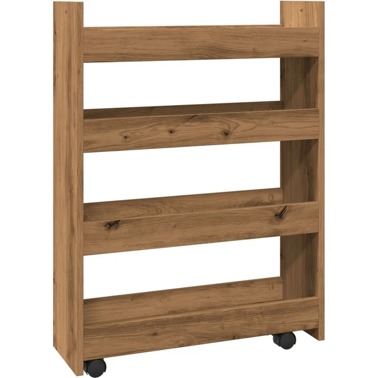 vidaXL Aufbewahrungswagen Schmal 4 Etagen Artisan-Eiche Holzwerkstoff 855267 – Bild 1