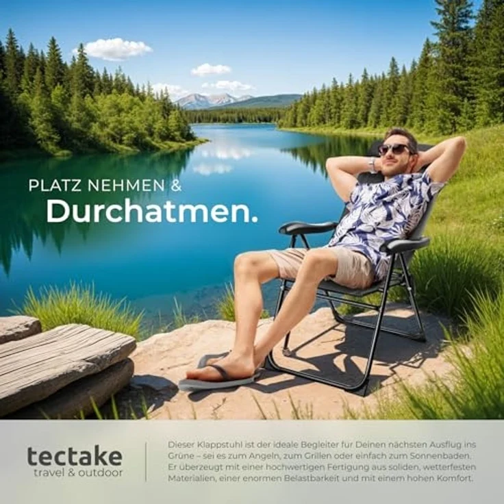 tectake Campingstuhl Müritz (4er Set, 4 St), klappbar – Bild 7