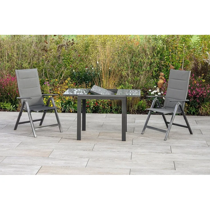 MERXX Balkonset Taviano, (Set, 3-tlg), 2 Klappsessel, 5-fach verstellbar, Balkon-Ausziehtisch – Bild 2