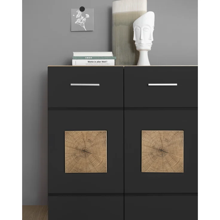 Lowboard >Georgia< in Eiche Artisan Nachbildung - 140x58x38cm (BxHxT) – Bild 6