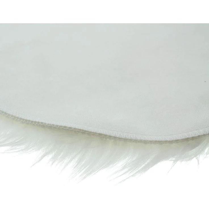 Sitzkissen "Fell" in weiß, Ø 40 cm, Dekofell, Kunstfell, Stuhlkissen – Bild 5