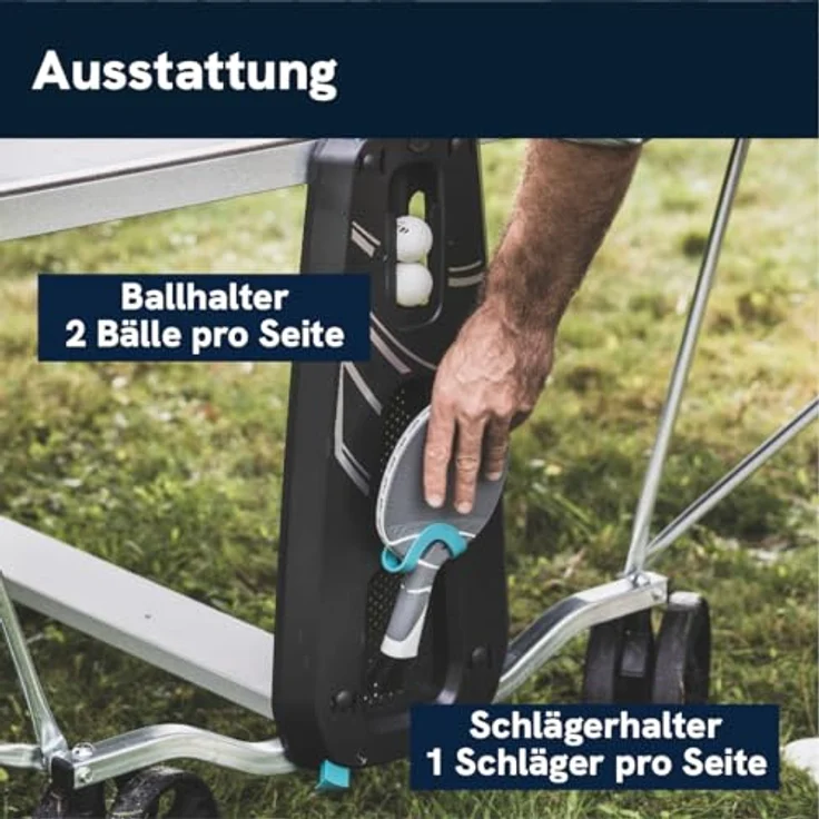 Cornilleau Outdoor Tischtennisplatte 100X, wetterfeste Klapptischplatte mit Push'n'Lock Mechanismus, schwarz – Bild 9