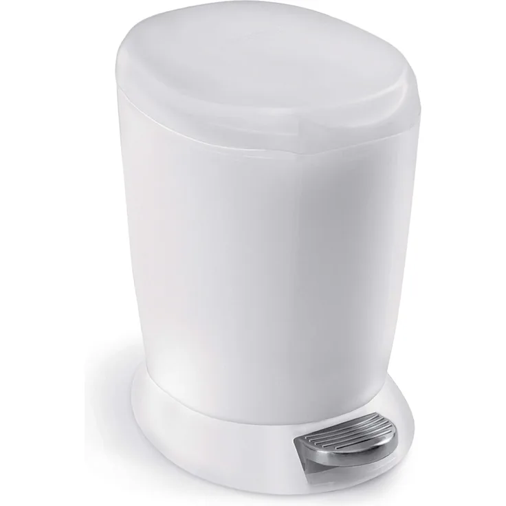 simplehuman CW1318 6 L, runder Treteimer, Plastik, Weiß, 27. 40x20. 30x30. 70 cm