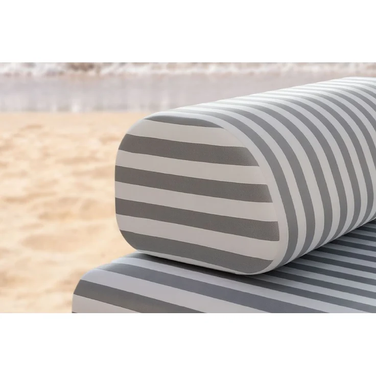 Gestreifter Outdoor-Sessel, weiß und grau – Bild 2