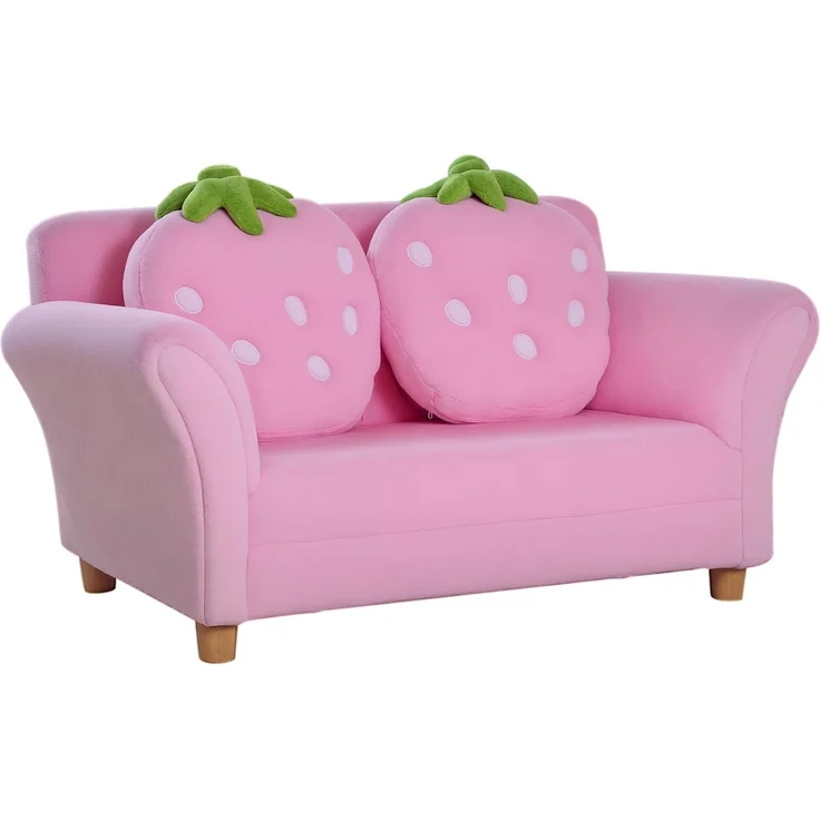 HOMCOM Sofa Kinder Erdbeersofa – Bild 1