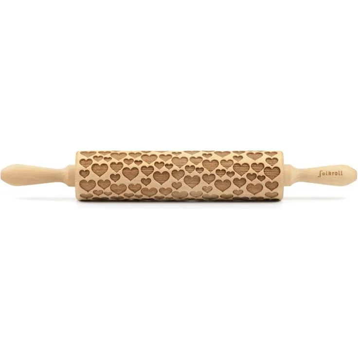 Folkroll 3D-Motiv-Teigrolle 37 cm Herzen