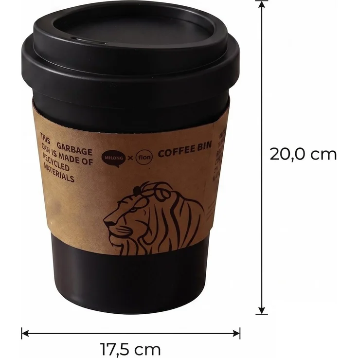 Sinoba Tischrestebehälter Tischmülleimer im Kaffeebecher-Look für Kaffeeecke & Büro, Mini Abfalleimer Mülleimer mit abnehmbaren Schwingdeckel 5 Liter – Bild 2