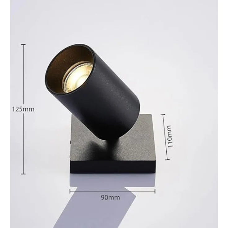 Arcchio Strahler Brinja, modernes 1-flammiges Deckenlicht in Schwarz aus Aluminium, GU10 Spot für Flur und Wohnräume – Bild 4