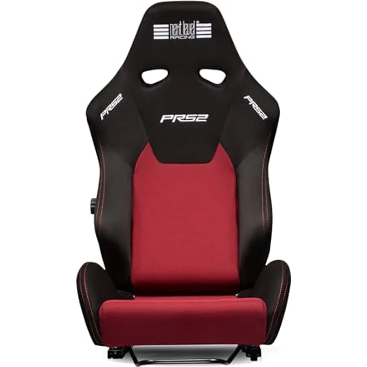 Next Level Racing PRS2 Elite Reclining Seat, Sim Racing Sitz mit verstellbarer Lendenwirbelstütze, Schwarz/Rot, bis zu 150 kg, atmungsaktives Mesh – Bild 2