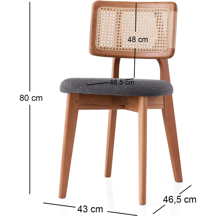Skye Decor 'Punto - 4452' Stuhl, Eiche / Dunkelgrau, 43 x 80 x 46,5 cm – Bild 3