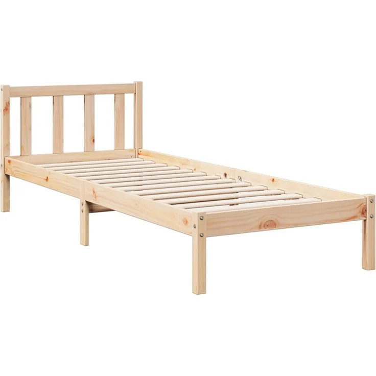 Einzelbetten, Betten für Erwachsene, Massivholzbett Extra Lang ohne Matratze 90x220 Kiefernholz de511 – Bild 3