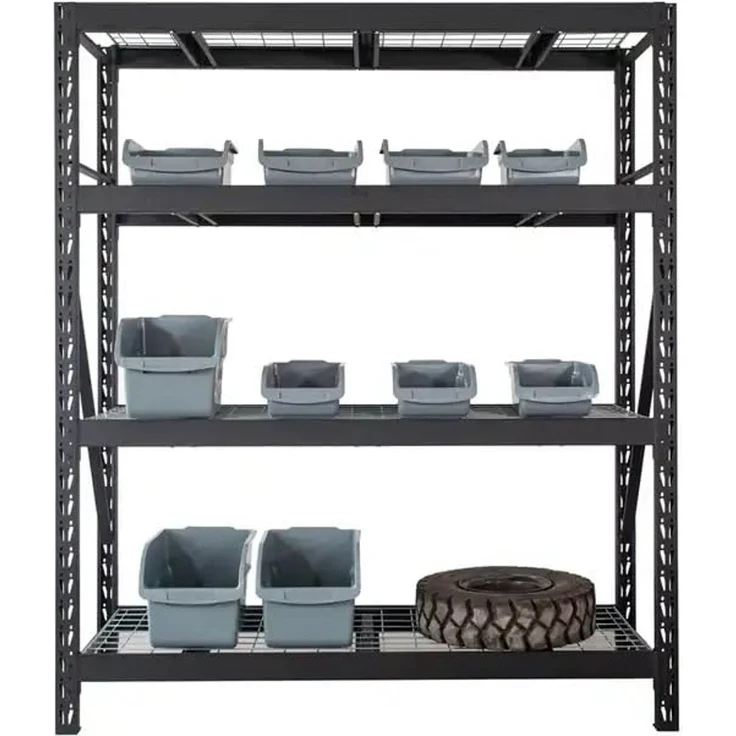 Sanotechnik Industrie Schwerlastregal, Metall, schwarz, 180x53x183 cm – Bild 5