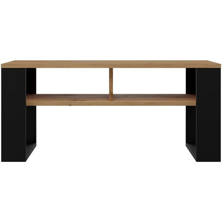 ibonto COUCHTISCH ARTISAN EICHE – SCHWARZ Robust, Kratzfest (H 50 x T 58 x B 90 cm) – Bild 1