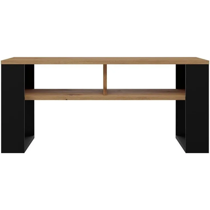 ibonto COUCHTISCH ARTISAN EICHE – SCHWARZ Robust, Kratzfest (H 50 x T 58 x B 90 cm)