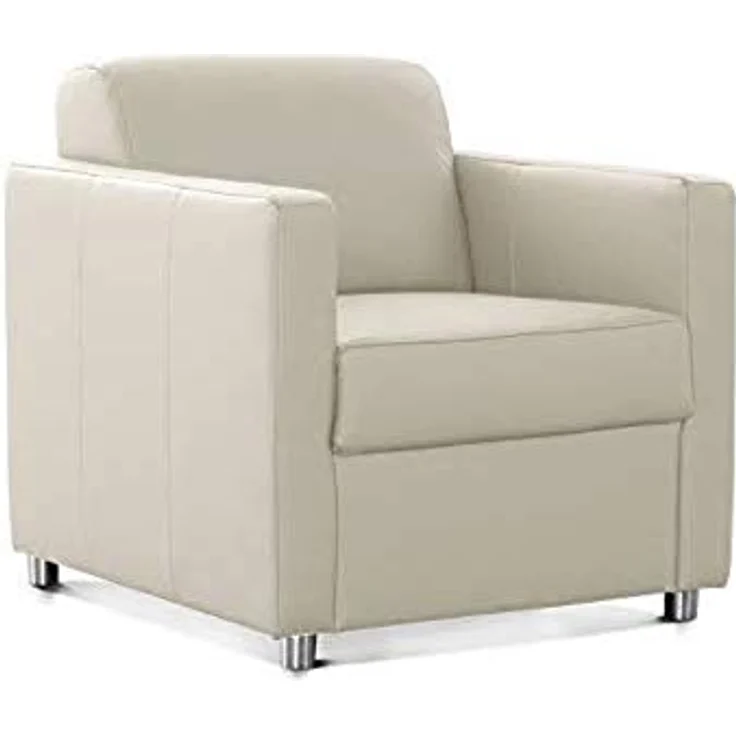CAVADORE Corianne Sessel, mit Federkern, Ledersessel Design, 78 x 80 x 83, Echtleder: weiß – Bild 2