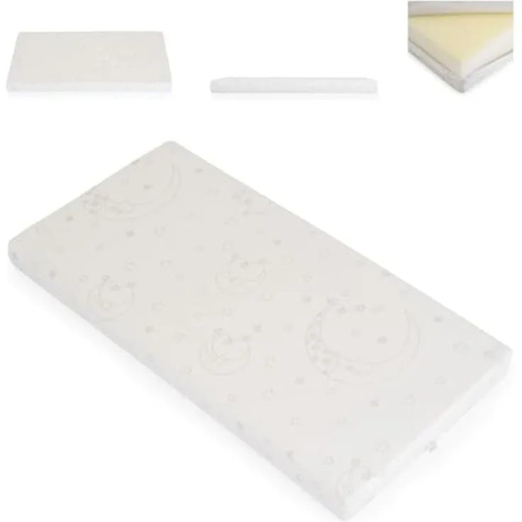 Moni Babybett-Martratze Snooze 140 x 70 x 10cm Reißverschluss waschbar ab Geburt weiß
